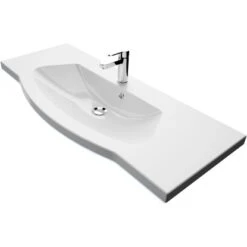 Pelipal Mineralmarmor-Waschtisch Serie 4005 Weiß LED 117 Cm