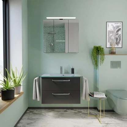 Pelipal Badmöbel-Set Trentino 77 Cm Anthrazit 3-teilig