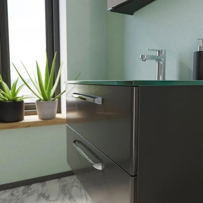 Pelipal Badmöbel-Set Trentino 77 Cm Anthrazit 3-teilig – Bild 5