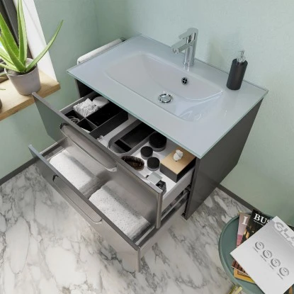 Pelipal Badmöbel-Set Trentino 77 Cm Anthrazit 3-teilig – Bild 6