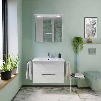 Pelipal Badmöbel-Set Trentino 77 Cm Weiß 3-teilig