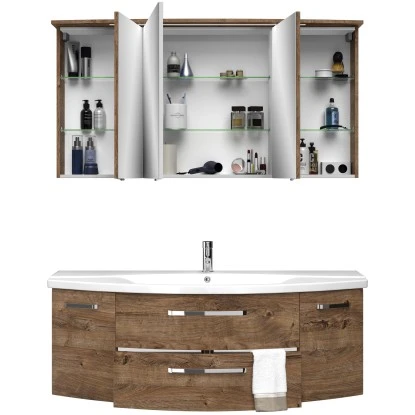 Pelipal Badmöbel-Set Serie 4010 Eiche Ribbeck Quer NB 144 Cm – Bild 4