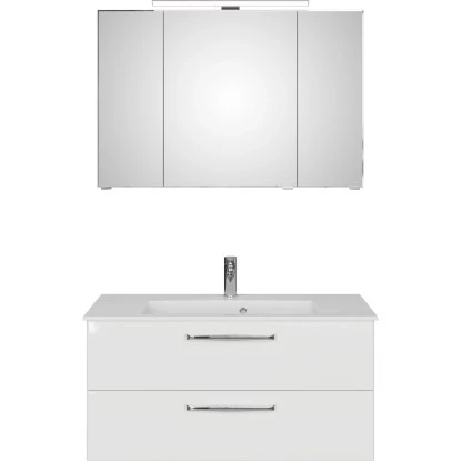 Pelipal Badmöbel-Set TrenTino Mit Unterschrank 137 Cm Weiß Hochglanz – Bild 4