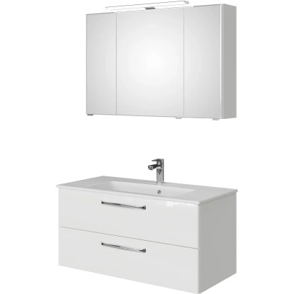 Pelipal Badmöbel-Set TrenTino Mit Unterschrank 137 Cm Weiß Hochglanz – Bild 5