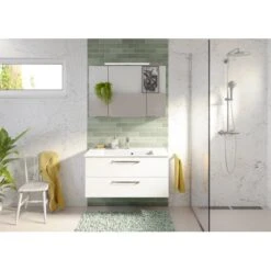 Pelipal Badmöbel-Set TrenTino Mit Unterschrank 137 Cm Weiß Hochglanz