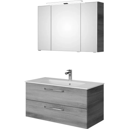 Pelipal Badmöbel-Set TrenTino Mit Midischrank 137 Cm Graphit Struktur – Bild 5