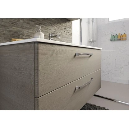 Pelipal Badmöbel-Set TrenTino Mit Midischrank 137 Cm Graphit Struktur – Bild 10