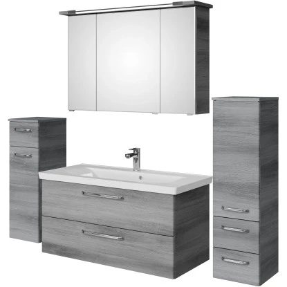 Pelipal Badmöbel-Set TrenTino Mit Midischrank + Unterschrank 167 Cm Graphit – Bild 4