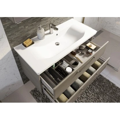 Pelipal Badmöbel-Set TrenTino Mit Midischrank + Unterschrank 167 Cm Graphit – Bild 12