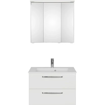 Pelipal Badmöbel-Set TrenTino Mit Beimöbeln Und Kranzleuchte 137 Cm Weiß – Bild 4