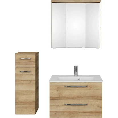 Pelipal Badmöbel-Set TrenTino Mit Unterschrank Und 3D-Spiegelschrank 107 Cm Weiß – Bild 2