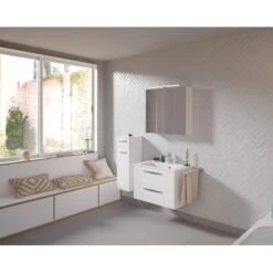 Pelipal Badmöbel-Set TrenTino Mit Unterschrank 107 Cm Weiß Hochglanz