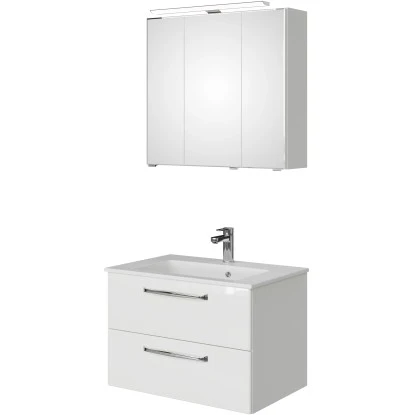 Pelipal Badmöbel-Set TrenTino Mit Midischrank Und Unterschrank 137 Cm Weiß – Bild 5