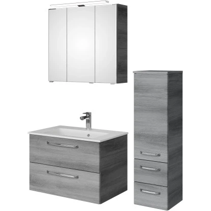 Pelipal Badmöbel-Set TrenTino Mit Midischrank 107 Cm Graphit Struktur – Bild 3