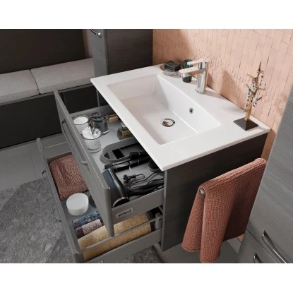 Pelipal Badmöbel-Set TrenTino Mit Unterschrank 107 Cm Graphit Struktur – Bild 9