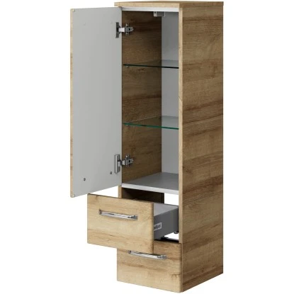 Pelipal Badmöbel-Set TrenTino M. Beimöbeln + Glaswaschtisch 107 Cm Riviera Eiche – Bild 8