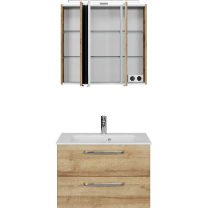 Pelipal Badmöbelset TrenTino Mit Unterschrank 107 Cm Riviera Eiche – Bild 7