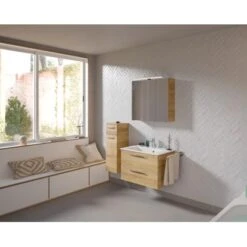 Pelipal Badmöbelset TrenTino Mit Unterschrank 107 Cm Riviera Eiche