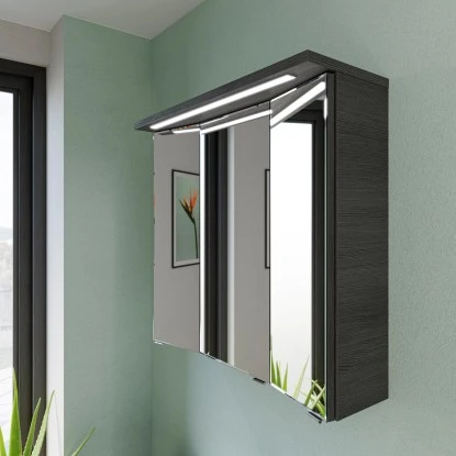 Pelipal Badmöbel-Set TrenTino Mit Beimöbeln Und 3D-Spiegelschrank 140 Cm Graphit – Bild 11