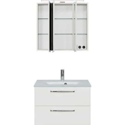 Pelipal Badmöbel-Set TrenTino Mit Beimöbeln Und Aufsatzbeleuchtung 137 Cm Weiß – Bild 7