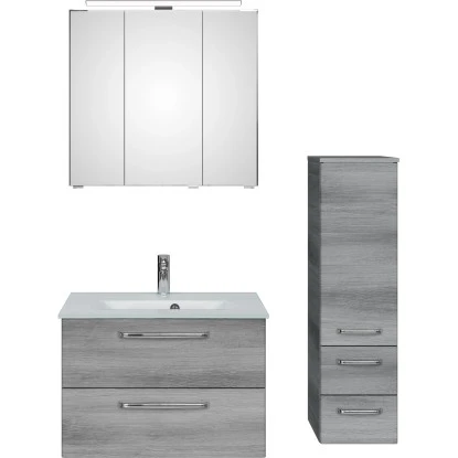 Pelipal Badmöbel-Set TrenTino Mit Midischrank Und Glaswaschtisch 107 Cm Graphit – Bild 2