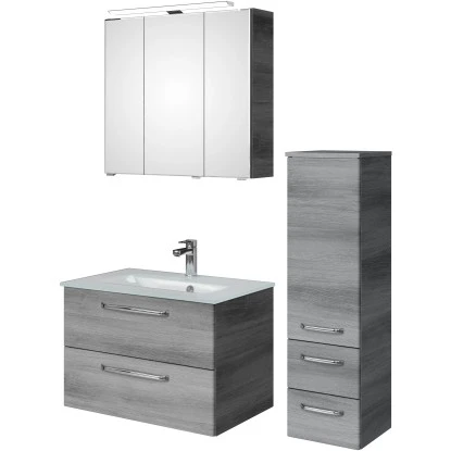 Pelipal Badmöbel-Set TrenTino Mit Midischrank Und Glaswaschtisch 107 Cm Graphit – Bild 4