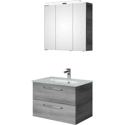 Pelipal Badmöbel-Set TrenTino Mit Midischrank Und Glaswaschtisch 107 Cm Graphit – Bild 5