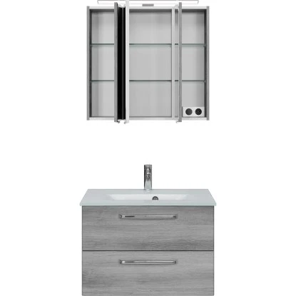 Pelipal Badmöbel-Set TrenTino Mit Midischrank Und Glaswaschtisch 107 Cm Graphit – Bild 6
