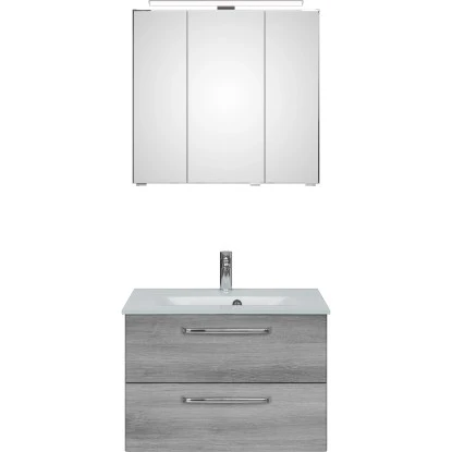 Pelipal Badmöbel-Set TrenTino Mit Unterschrank Und Glaswaschtisch 107 Cm Graphit – Bild 3