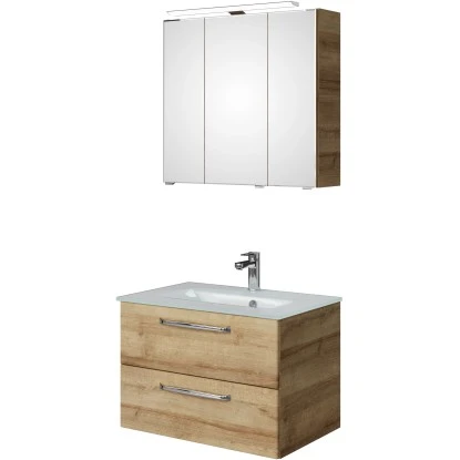 Pelipal Badmöbelset TrenTino M. Unterschrank + Glaswaschti. 107 Cm Riviera Eiche – Bild 5