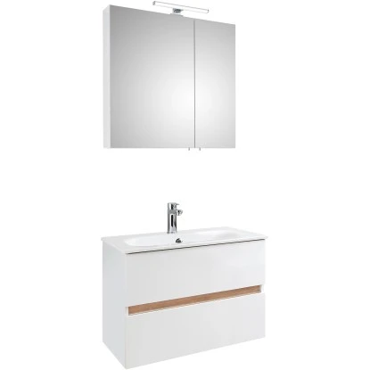 Pelipal Badmöbel-Set 329 Mila Mit Waschtisch, Unterschrank & Spiegelschrank Weiß – Bild 2