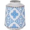 Vase Alita Ø 16 Cm X 20 Cm Weiß-Blau
