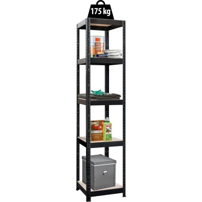 Metall-Schwerlast-Steckregal Schwarz 180 Cm X 40 Cm X 40 Cm