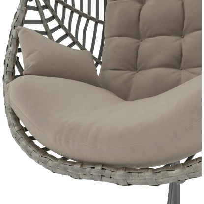 Hängesessel Leyburn Aus Polyrattan Grau-Taupe – Bild 5