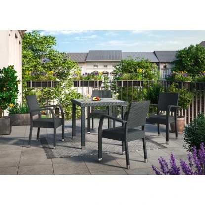 Gartentisch Marnoo Quadratisch Schwarz 80 Cm X 80 Cm – Bild 3