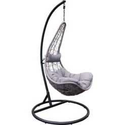 HĂ€ngesessel Schwarz-Ecru Rattan