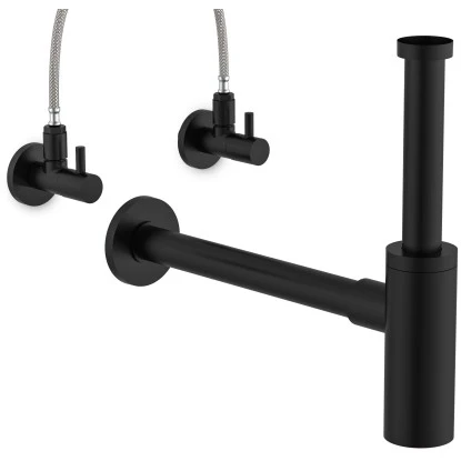 Kirchhoff Design Waschbecken Siphon Schwarz Matt – Bild 4