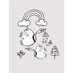 Komar Wandbild Scribble Birdy 30 X 40 Cm