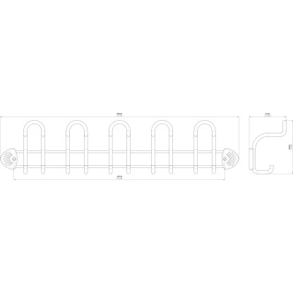 Siro Hakenleiste 1464 Metall Nickel Matt Länge 562 Mm 10 Haken – Bild 7