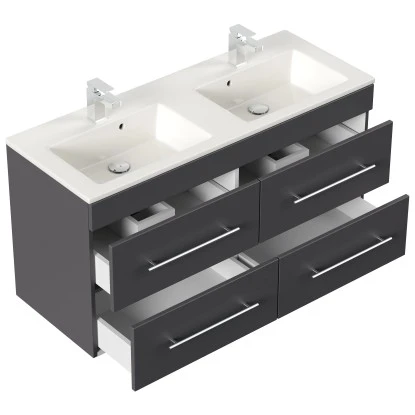 Posseik Doppel-Waschplatz Homeline 120 Cm Anthrazit Seidenglanz – Bild 2