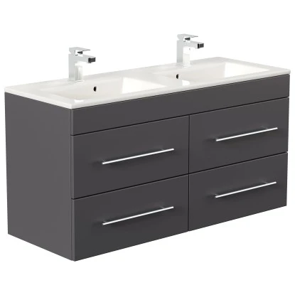 Posseik Doppel-Waschplatz Homeline 120 Cm Anthrazit Seidenglanz – Bild 3