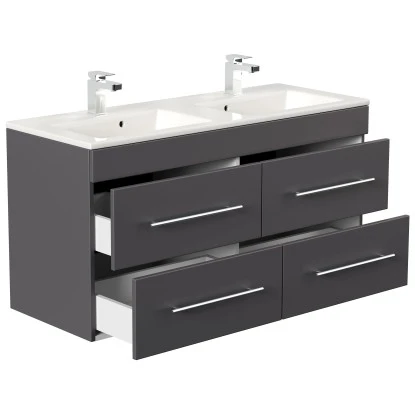 Posseik Doppel-Waschplatz Homeline 120 Cm Anthrazit Seidenglanz – Bild 4