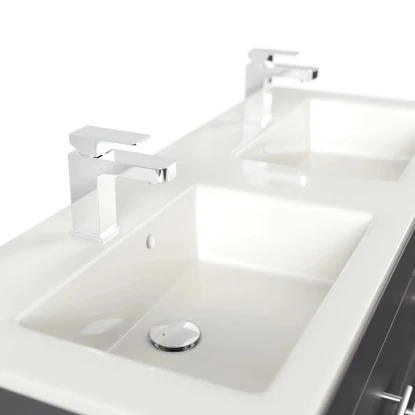 Posseik Doppel-Waschplatz Homeline 120 Cm Anthrazit Seidenglanz – Bild 5