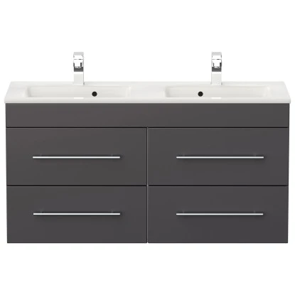 Posseik Doppel-Waschplatz Homeline 120 Cm Anthrazit Seidenglanz – Bild 6