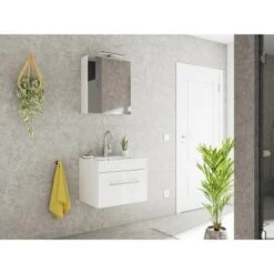 Posseik Badmöbel-Set Viva 60 Cm Weiß Hochglanz 2-teilig