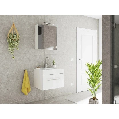 Posseik Badmöbel-Set Viva 60 Cm Weiß Hochglanz 2-teilig