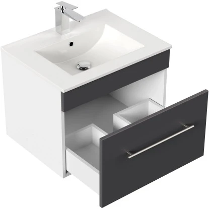 Posseik Badmöbel-Set Viva 60 Cm Anthrazit Seidenglanz 2-teilig – Bild 3