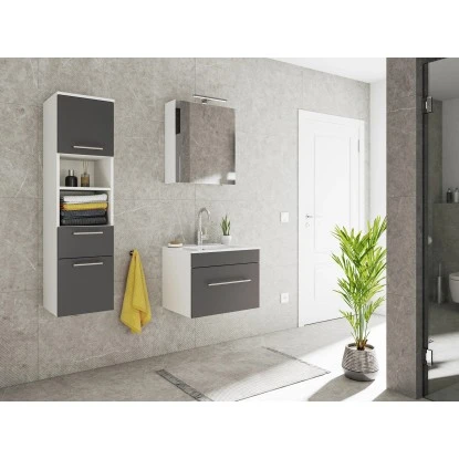 Posseik Badmöbel-Set Viva 60 Cm Anthrazit Seidenglanz 3-teilig