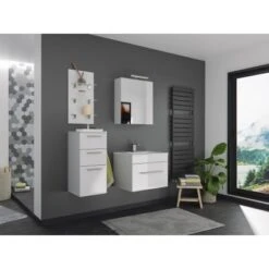 Posseik Badmöbel-Set Viva 60 Cm Weiß Hochglanz 4-teilig