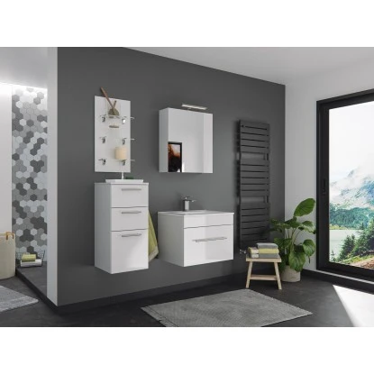 Posseik Badmöbel-Set Viva 60 Cm Weiß Hochglanz 4-teilig